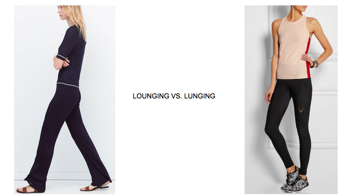 Ribbed knit pant + top ZARA / Breathable mesh racerback Tank LAAIN / Running pant Lucas Hugh
