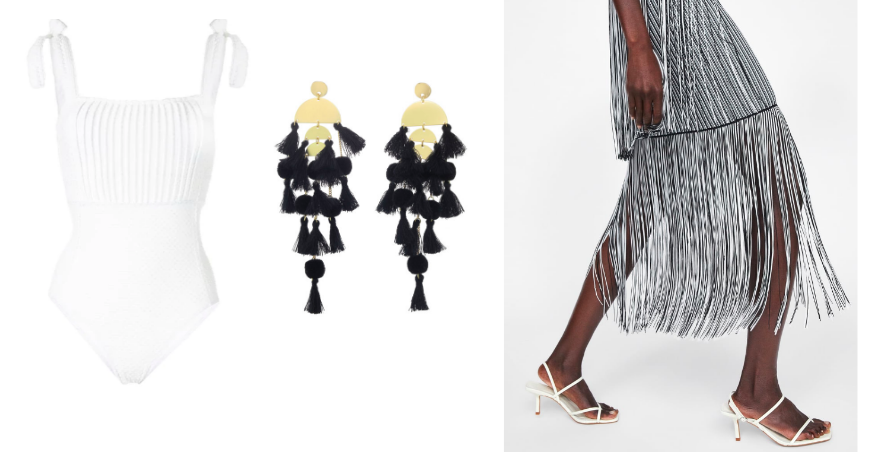 Swimsuit Peony / Earrings Stella & Ruby / Skirt ZARA