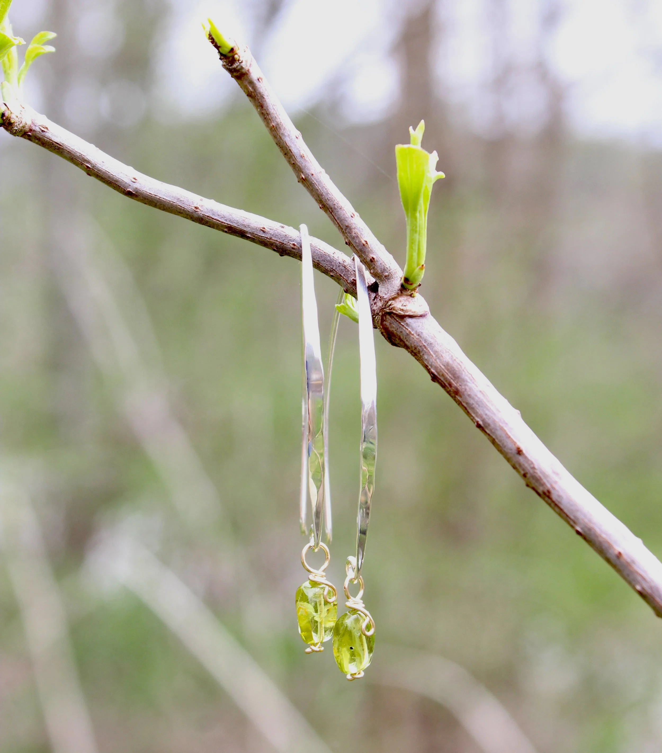 SandraDeeOwens-touchearrings-sterlingsilver-peridot-handmadeinvermont.JPG