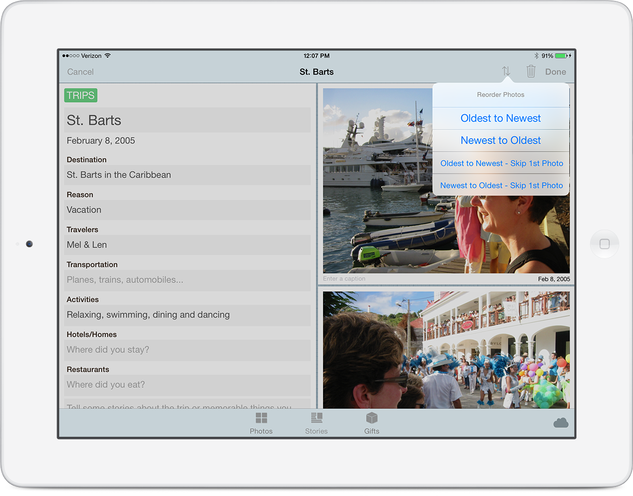 It's now easy to automatically reorder the photos in your story