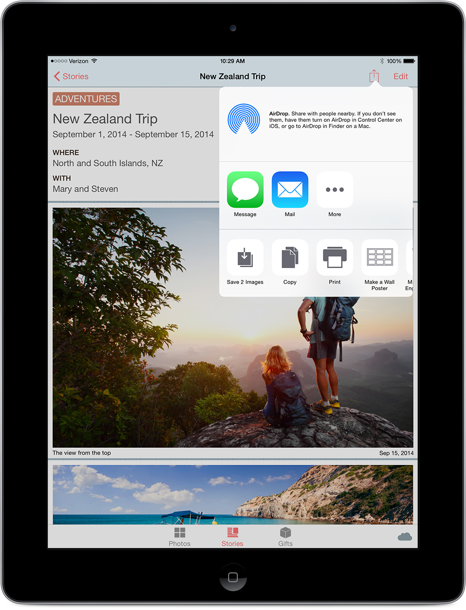Timebox 2.5 includes lots of new story and photo sharing features