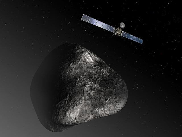 Rosetta space probe approaching the 67P comet - photo by ESA