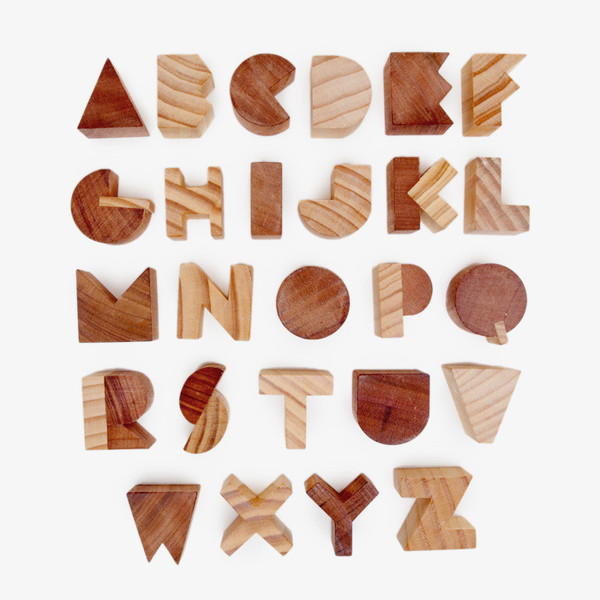 modern wooden alphabet, source unknown