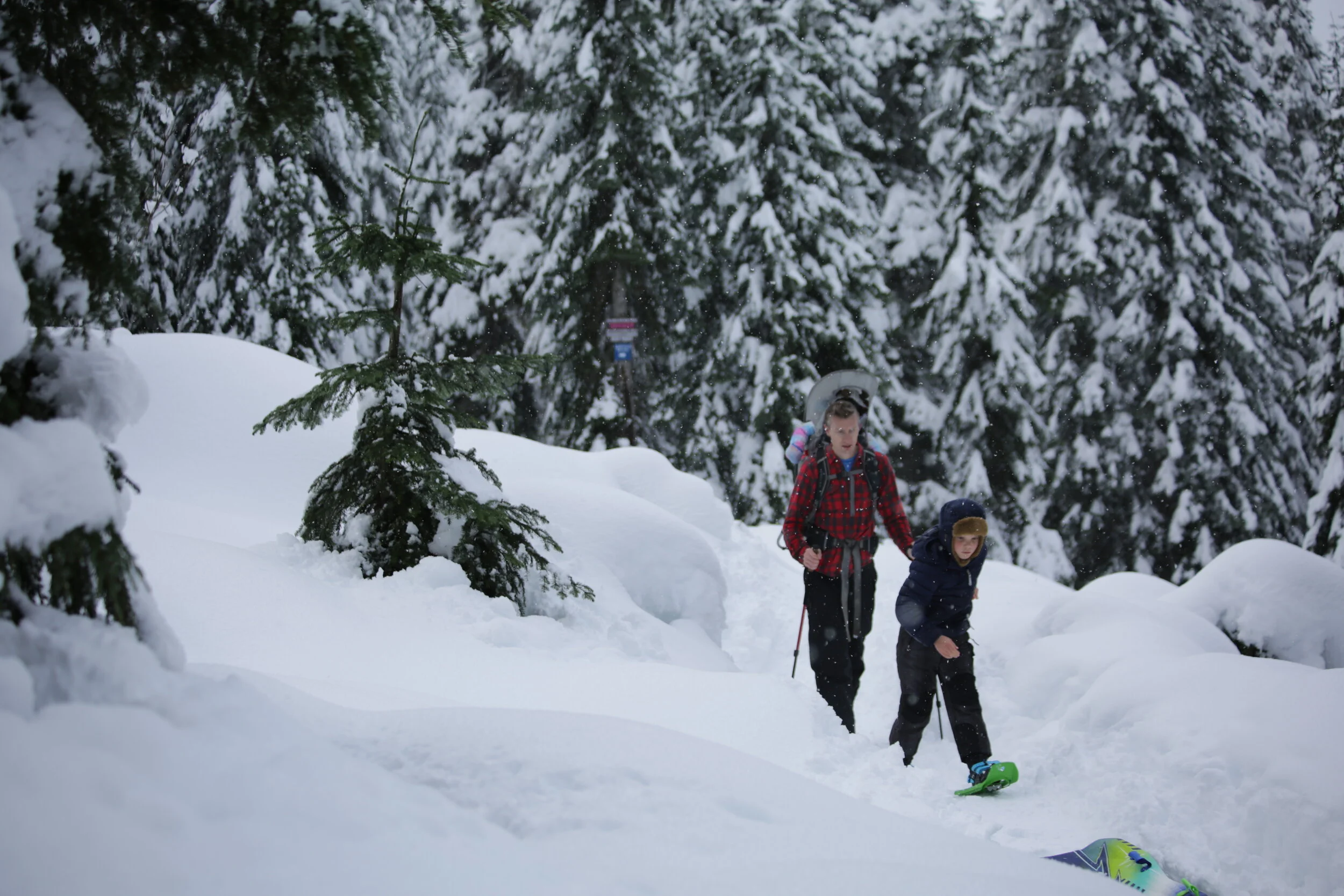 Sledding at Snoqualmie Pass 