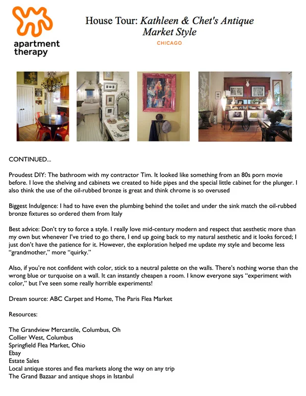 Apartment Therapy, May 2009, page 2.