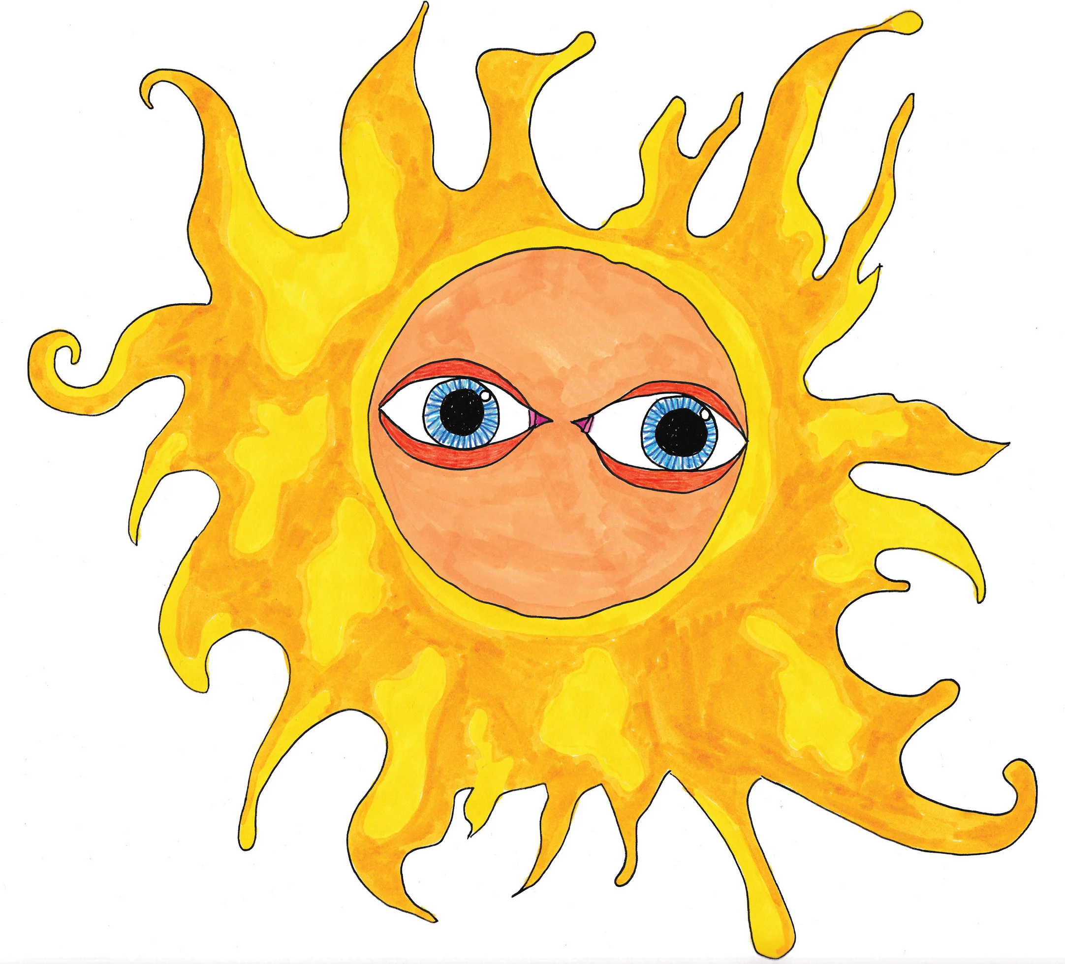“Sad Sun” print 8x8 Limited edition giclee print on 8x8 hot press water color paper $35 (U.S. shipping included)