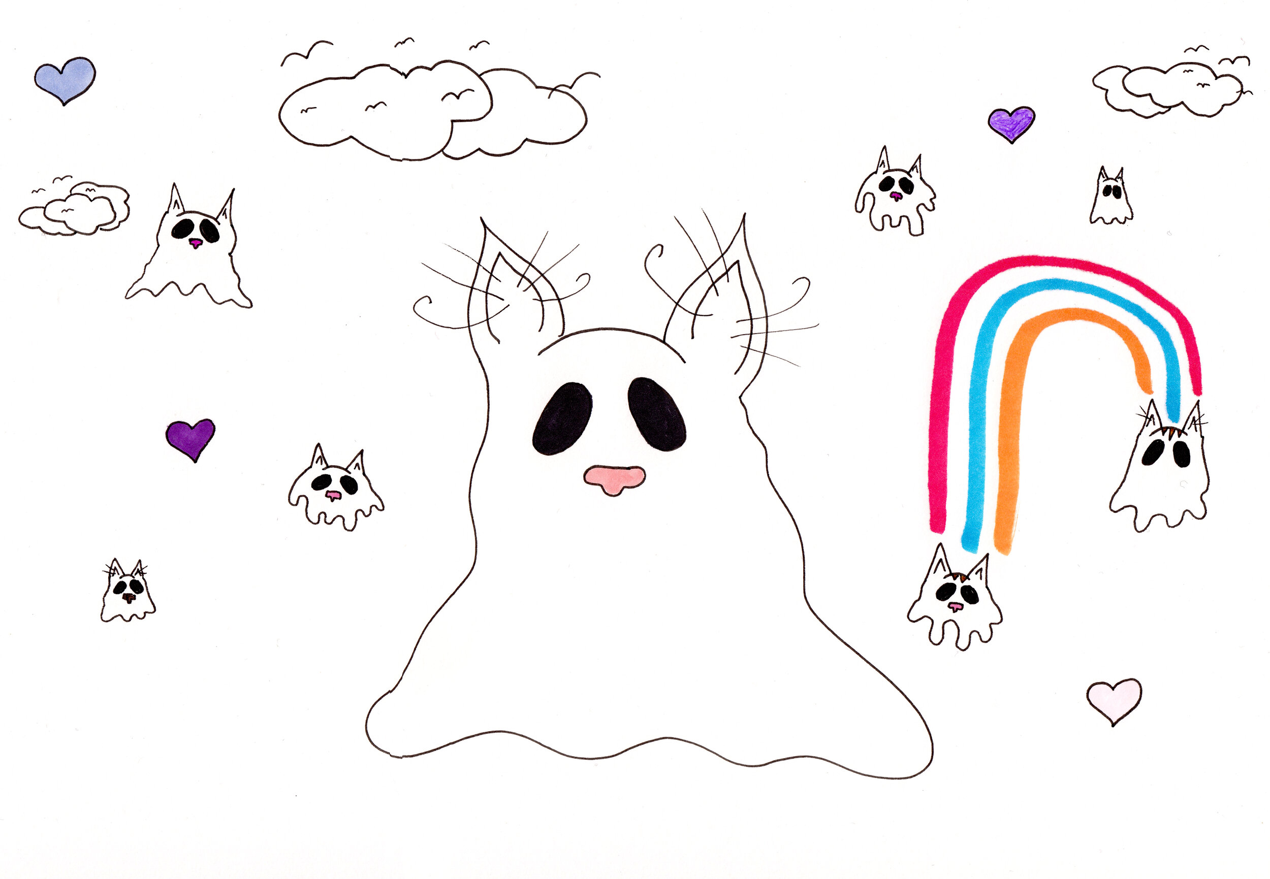 Kitten ghosts and hearts .jpg