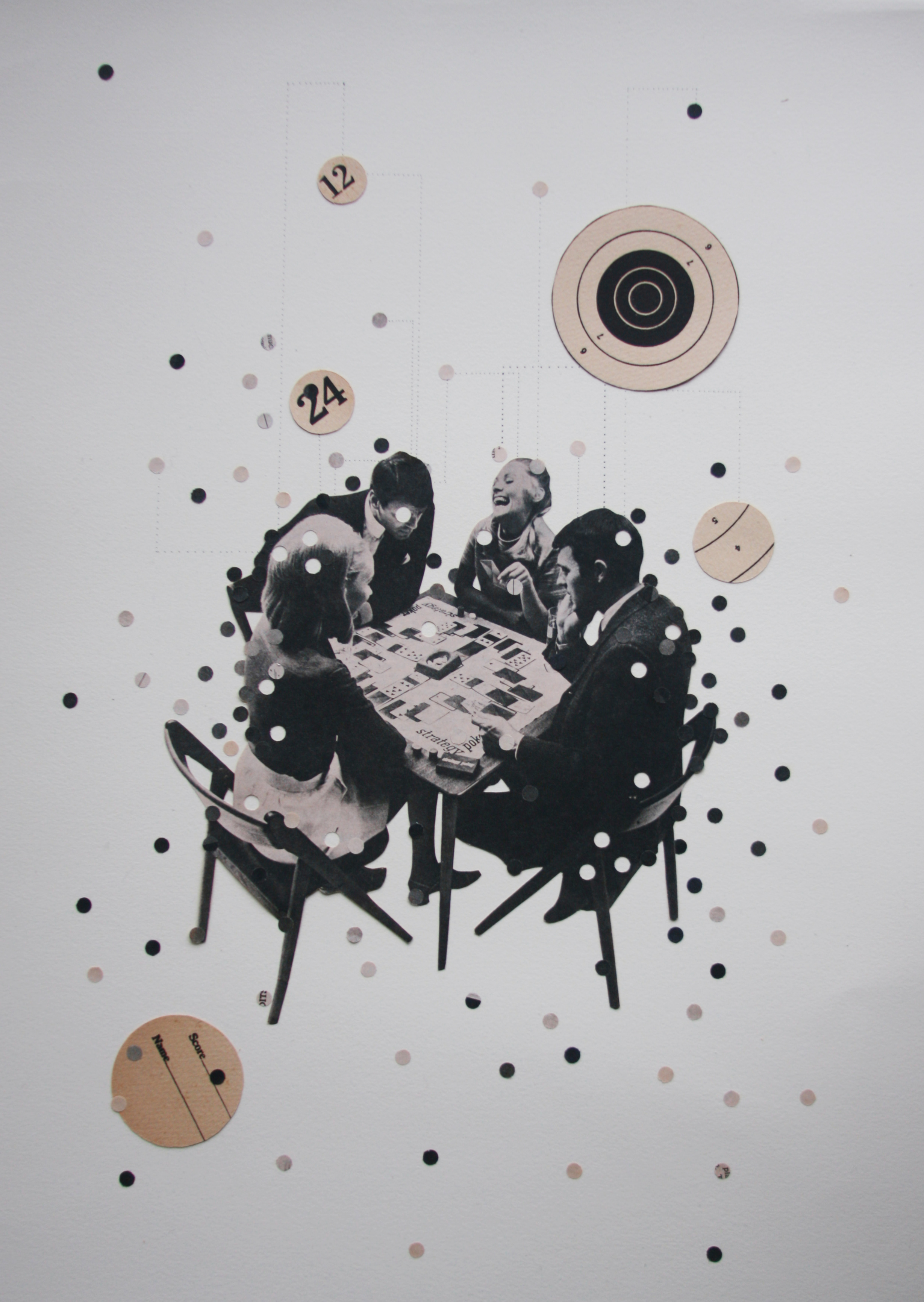    Strategy Poker,&nbsp;  2014  15" x 22"  Collage on Paper     Private collection, Singapore, SG. 