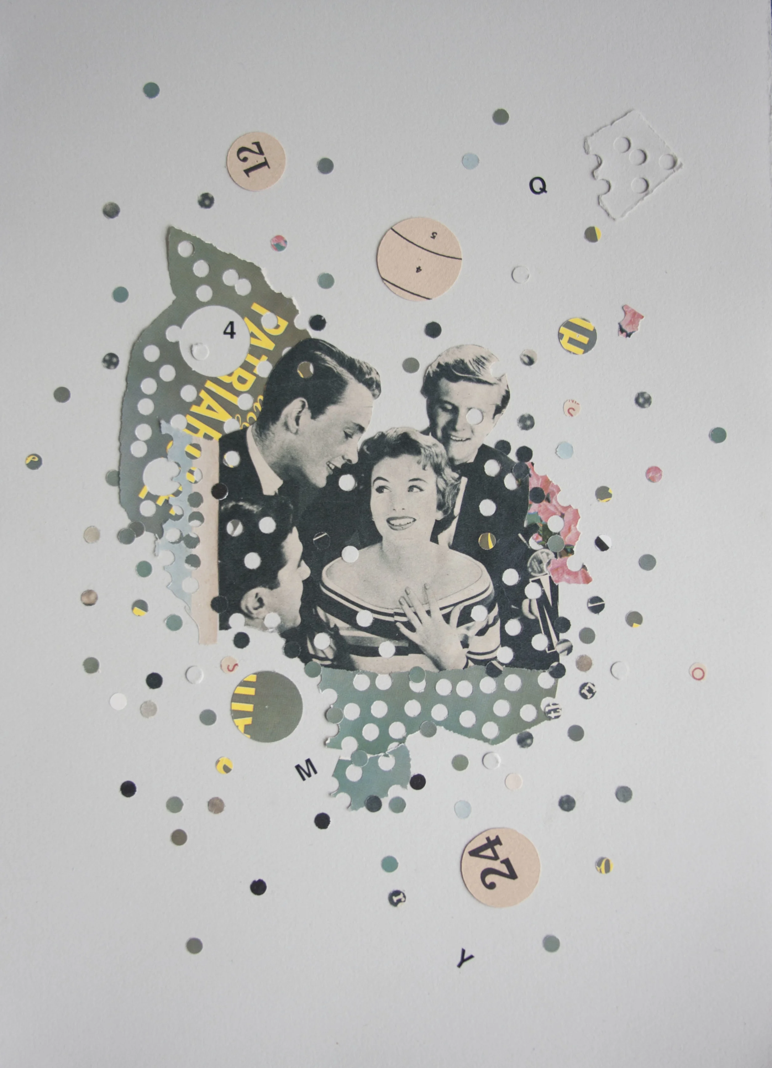 3 New Matches , 2015 12"x16" Collage on paper