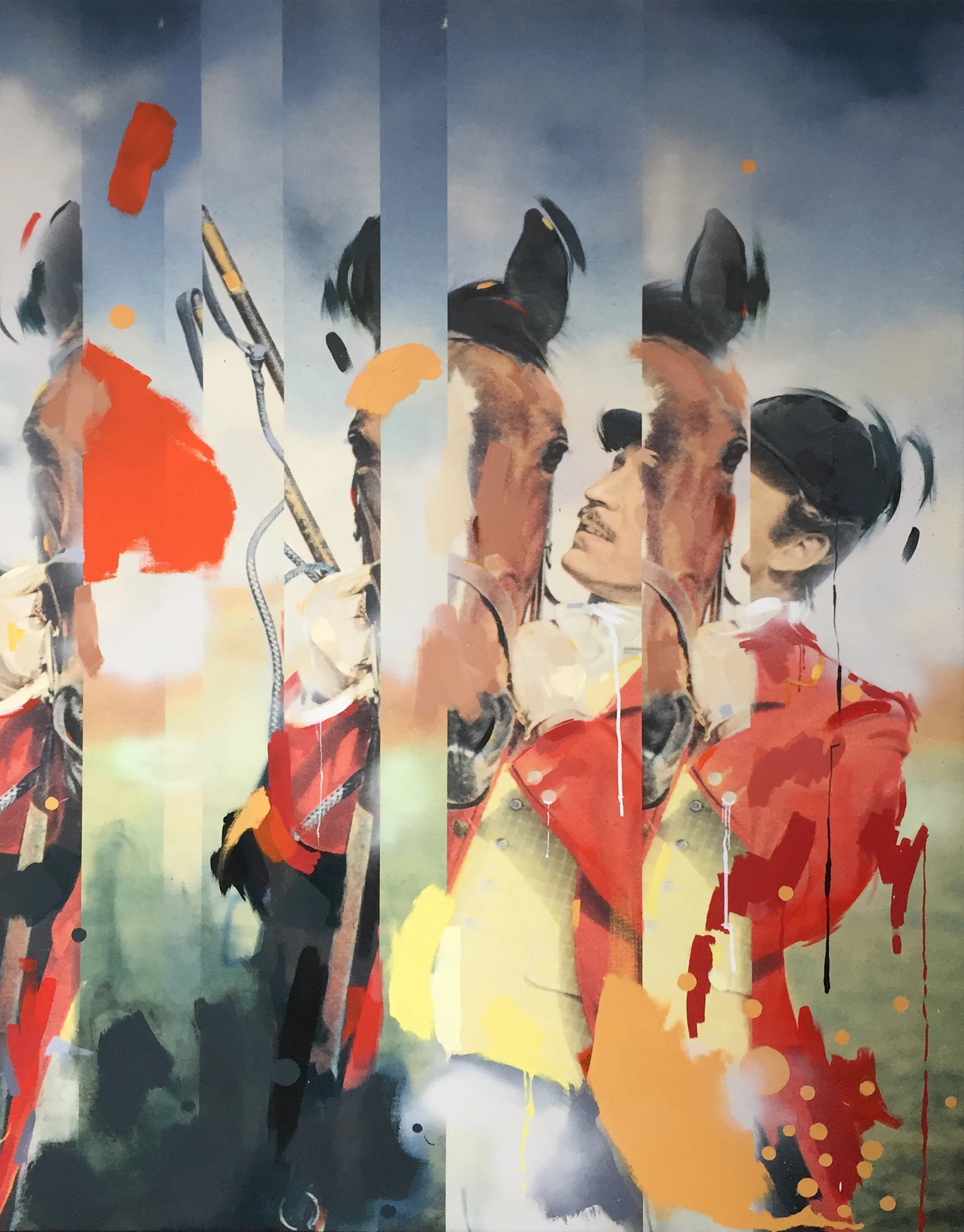 Pony Up , 2017 46" x 60" x 1" Oil & mixed media on canvas