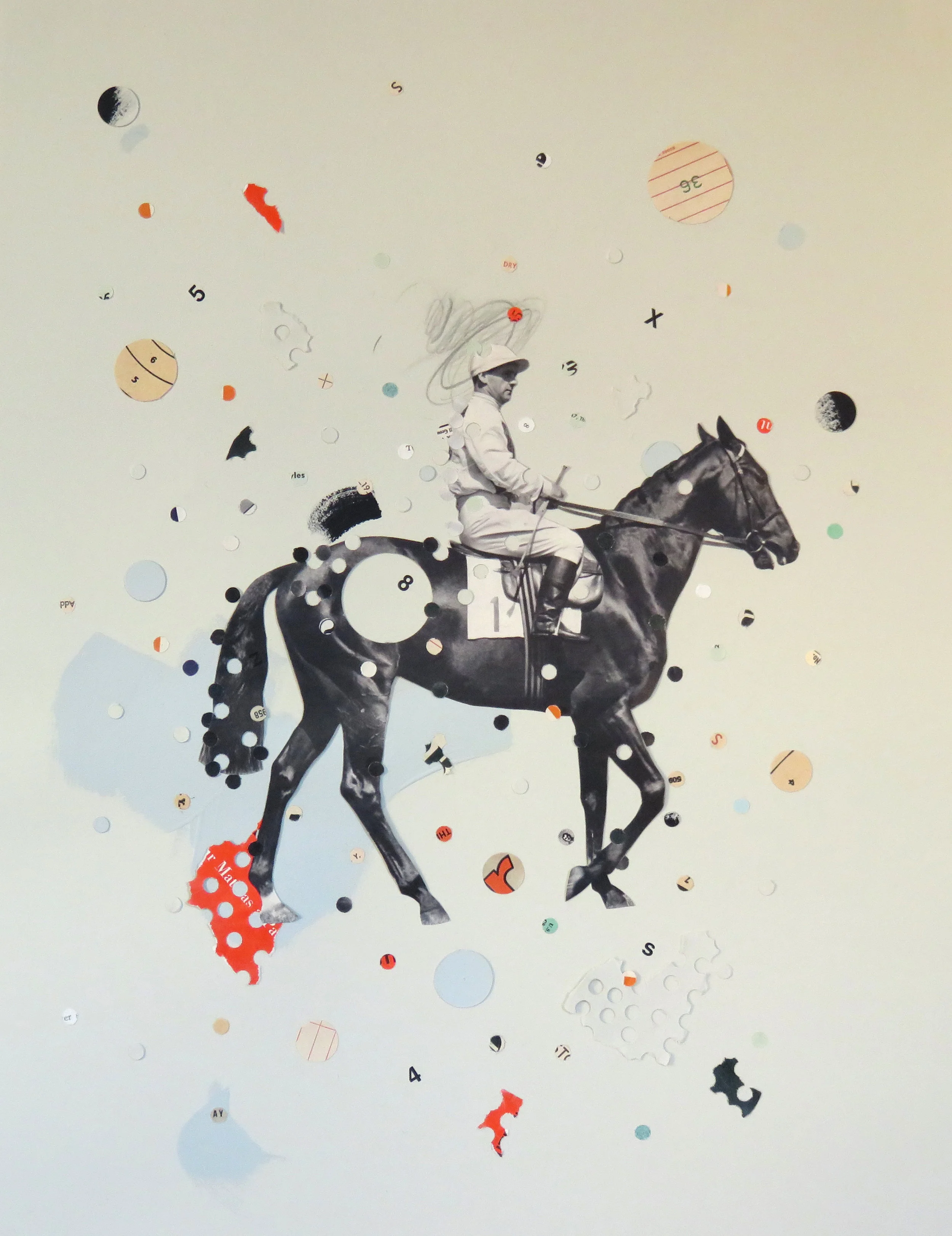 Loves Horses (Swipe Right) , 2018 15"x20" Mixed media & collage on paper