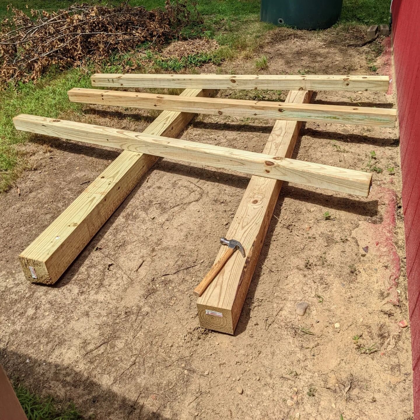 Preparations have begun for this weekend's log milling session. Let's see how level I can get this thing. #lumberrack #airdrying #lumber #woodworking