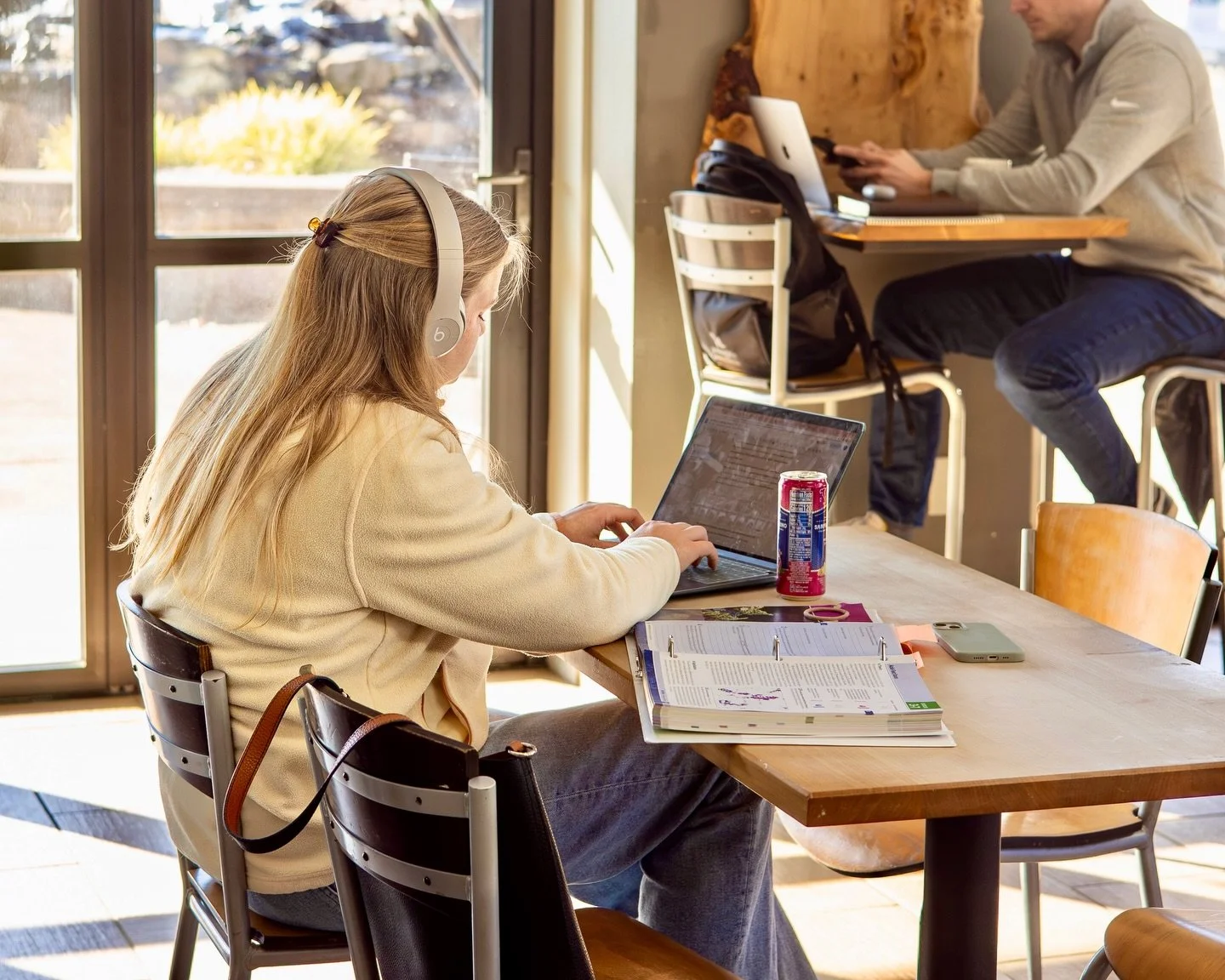 When you have to study, at least do it from a coffee shop 😜. Coffee not your vibe? That&rsquo;s ok: we have plenty of other options including sparkling tea on tap, an assortment of Bedford sodas, San Pellegrino, juices, Brew Dr. kombucha, an assortm