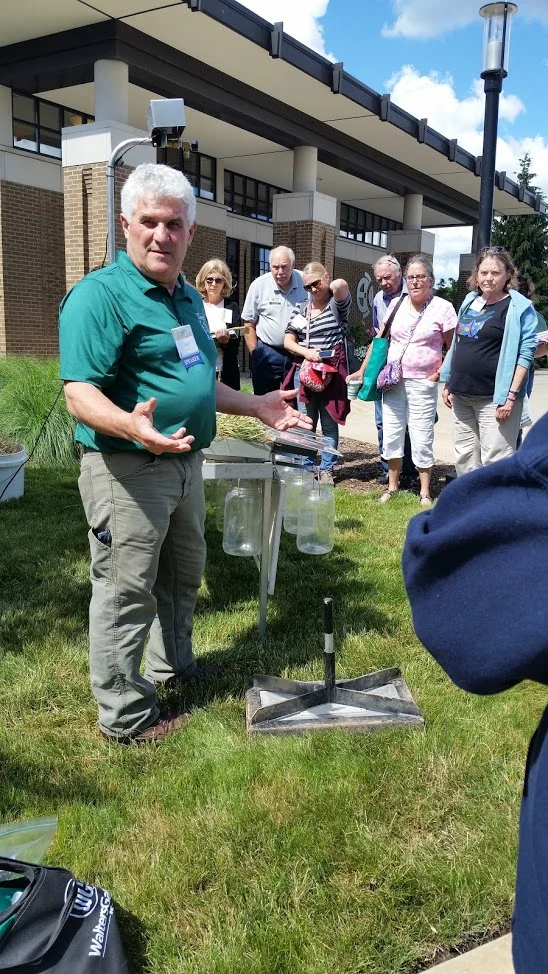 paul gross, field crops educator from isabella county, presenting "when it rains.....rainfall simulator" (photo courtesy of Linda whitlock)