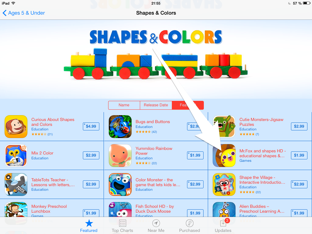 Mr.Fox and shapes featured in Shapes and colors !