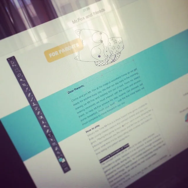 For parents section - design process