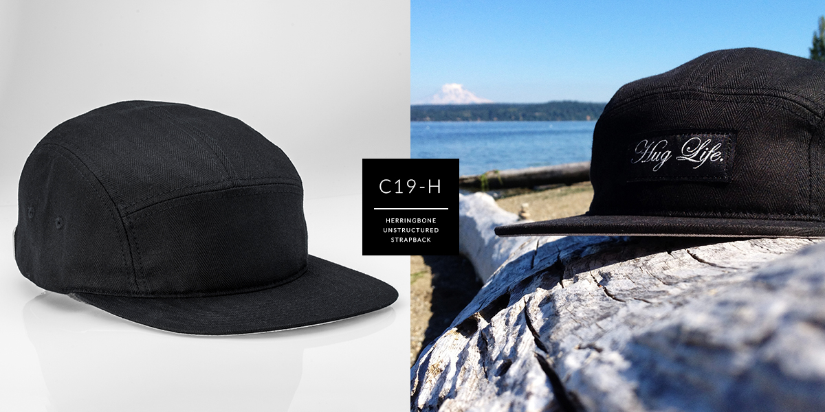 C19-H // Custom 5 Panel - Herringbone // Strapback