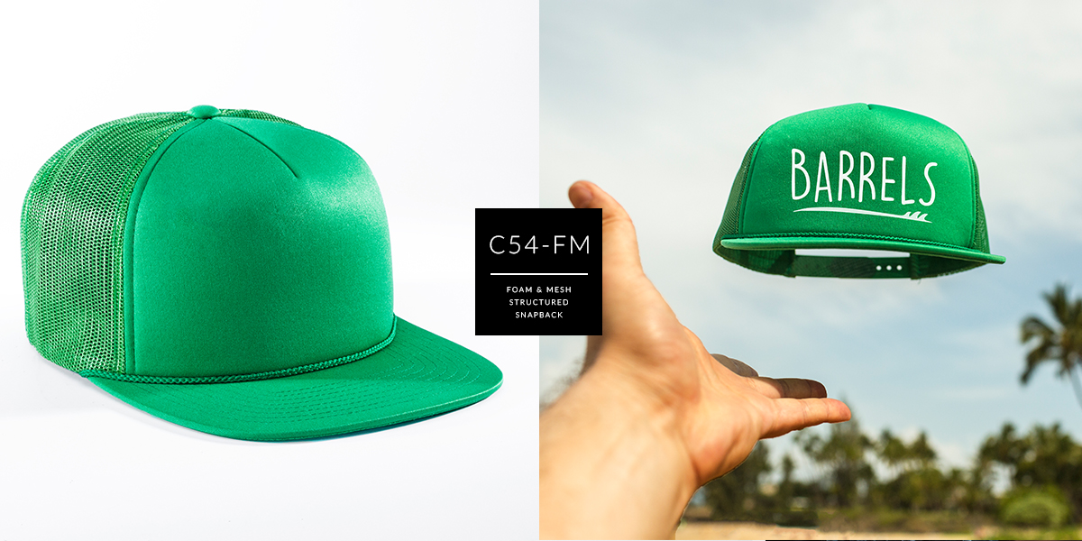 c54-FM // Pinch Front Custom Trucker Hat - Foam & Mesh // Snapback