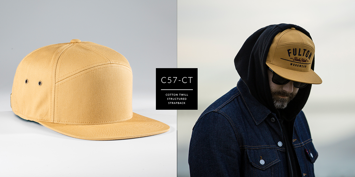 C57-CT // 7 PANEL - COTTON TWILL // CUSTOM STRAPBACK 