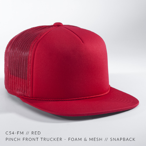 Snapback Front - c54-FM // Trucker Pinch CAPTUER HEADWEAR Mesh Foam & // Custom —