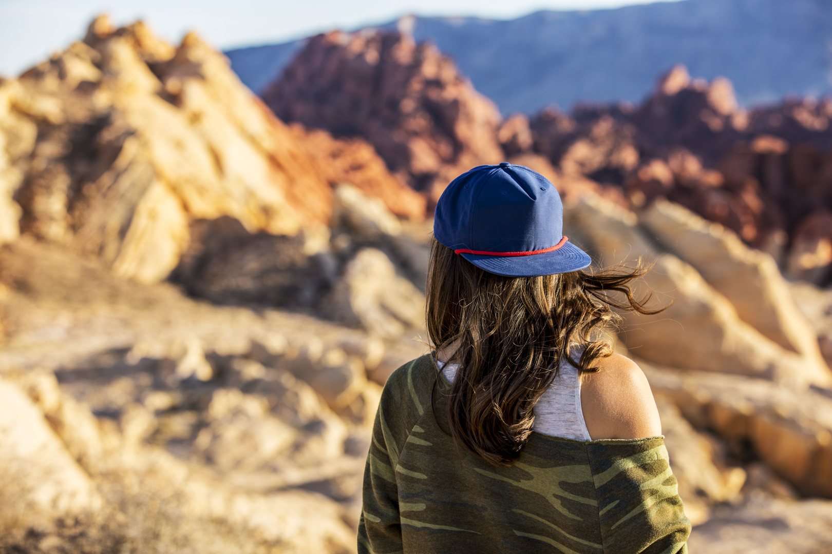 Navy Custom Snapback in The Valley of Fire by Captuer Custom Headwear