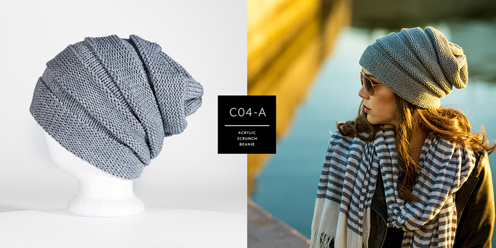 C04-A // SCRUNCH CUSTOM BEANIE - ACRYLIC