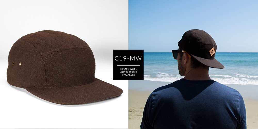 C19-MW // 5 PANEL - MELTON WOOL // CUSTOM STRAPBACK