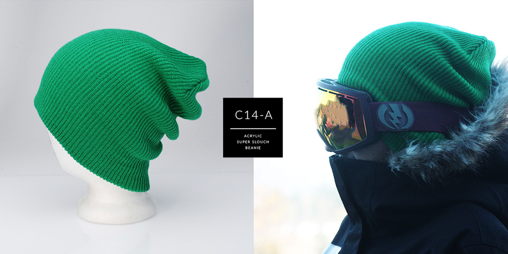 C14-A // SUPER SLOUCH BEANIE - ACRYLIC // CUSTOM BEANIE