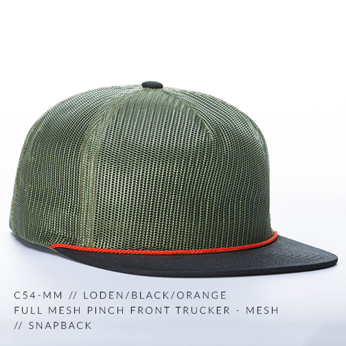 Wholesale Mesh Trucker 5 Panel Snapback Hats - Thunder & Lightning - Green