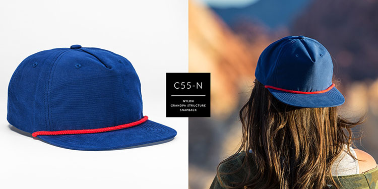 c55-N // PINCH FRONT GRANDPA STRUCTURED - NYLON // CUSTOM SNAPBACK