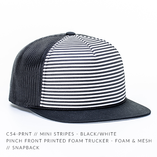 c54-PRNT // Printed Pinch // Foam & Mesh Hat — - Trucker Custom Foam Snapback CAPTUER Front HEADWEAR