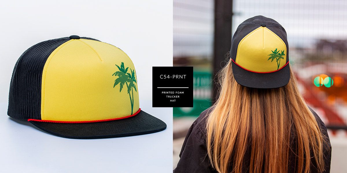 c54-PRNT // Printed Foam Custom Trucker Hat - Foam & Mesh // CUSTOM TRUCKER