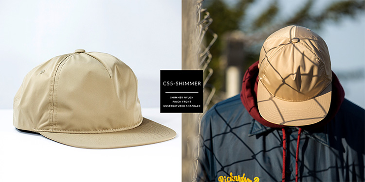 c55-SHIMMER // PINCH FRONT - SHIMMER NYLON // CUSTOM SNAPBACK