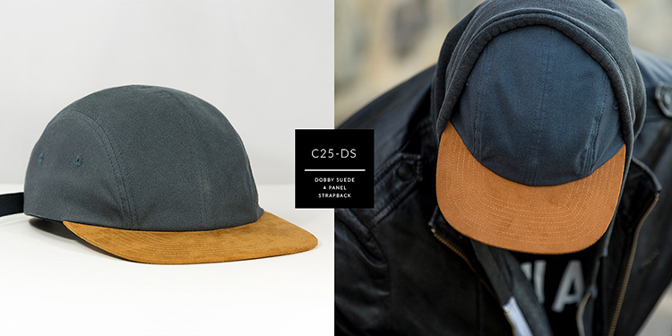 C24-DS // 4 PANEL - DOBY & SUEDE // STRAPBACK