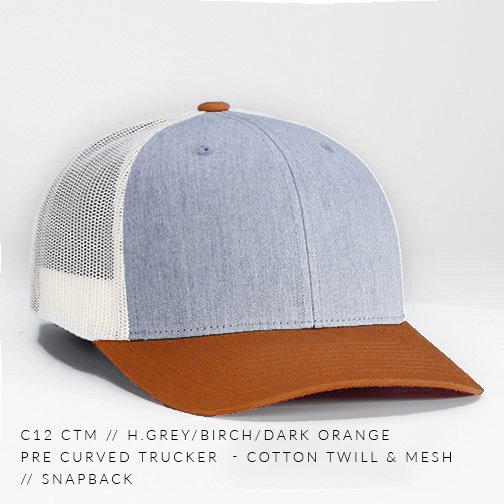 - Hat Curved Cotton HEADWEAR Twill Mesh // Snapback Custom c12-CTM & // — CAPTUER Pre Trucker