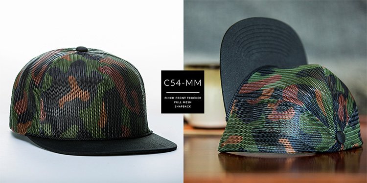 C54-FM Custom Pinch Front All Mesh Trucker Hat Similar Style Button