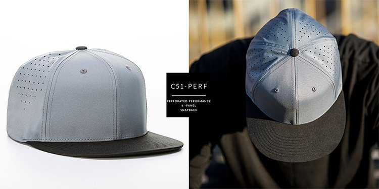 C51-PERF Perforated Performance Custom 6 Panel Hat Similar Button