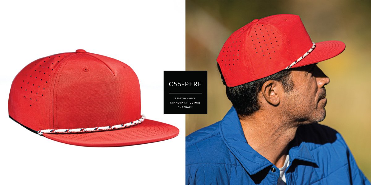 C55-PERF // PINCH FRONT GRANDPA STRUCTURE - PERFORMANCE // CUSTOM SNAPBACK