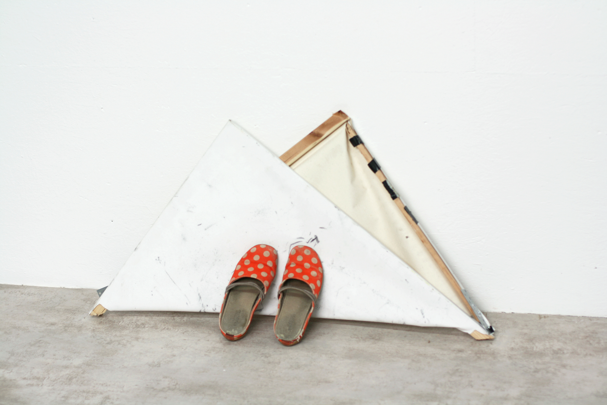Gert Scheerlinck, Slippers on Canvas, 2015 ©