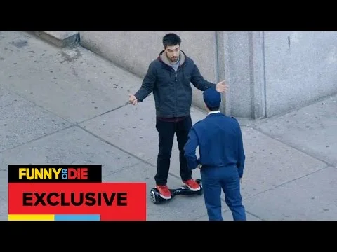 From The Balcony: Dude On A Hoverboard Gets Busted By A Cop! (Copy)