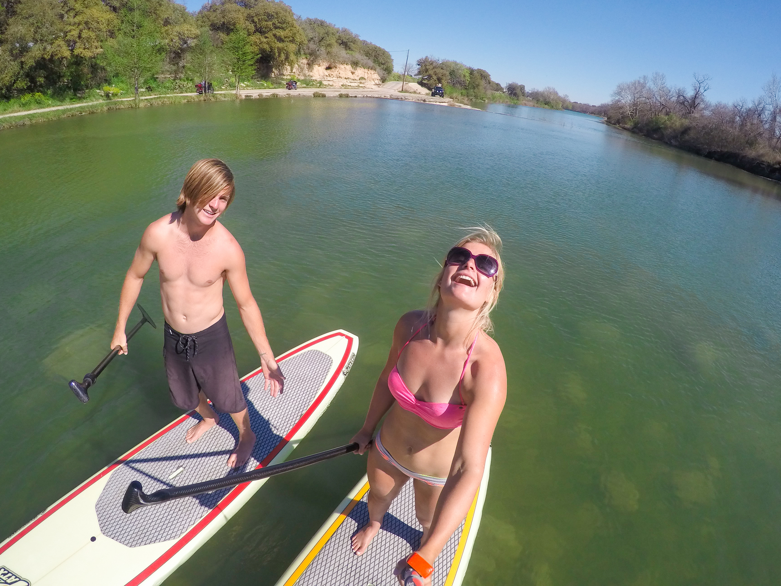 After a few days on behind the boat with JB O’Neill the Texas finally started to warm up and some friends of ours took us out to their property in Blanco. It was the first hot day since I came to Texas and we went adventuring on the chilly Blanco ri…