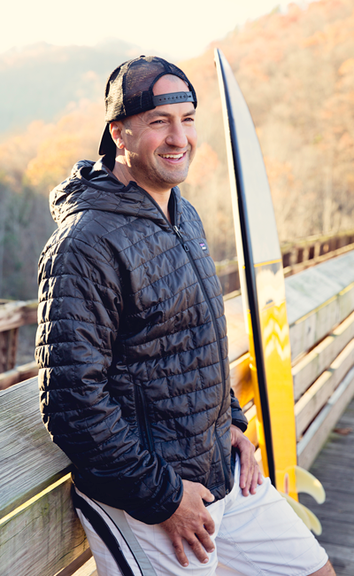 Randy Fisher at the Diagonal Ledges bridge. &nbsp;Photo- Molly Wolfe Photography