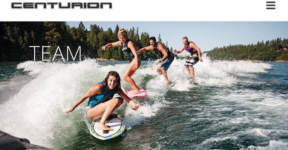 Photo Courtesy of Centurion Boats | Boarders: (front to back) Taylor Dorey, Ashley Kidd, Sean Cummings, Zane Montgomery