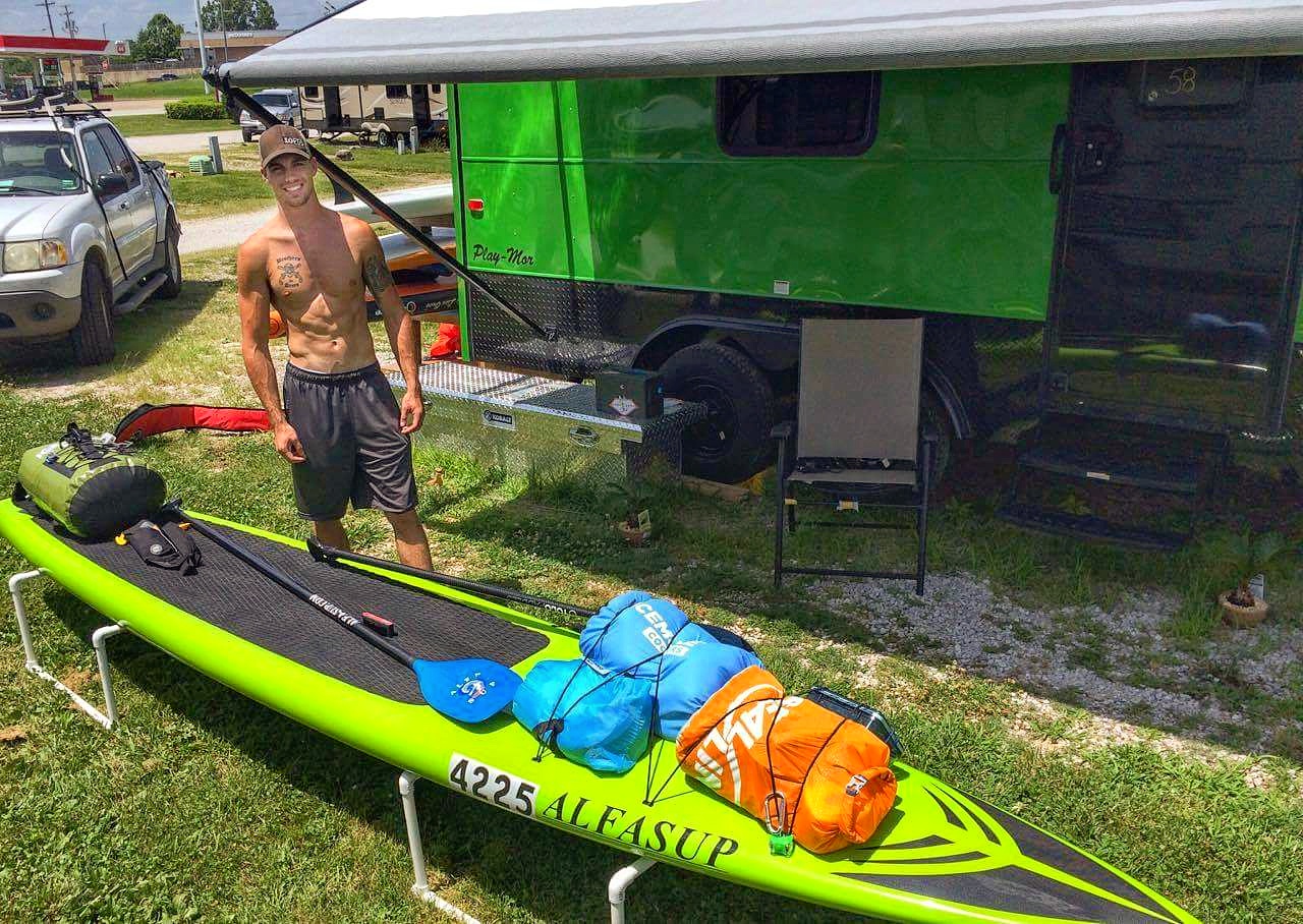 Ryan Fullerton geared up for the MR340 340 Mile paddle race
