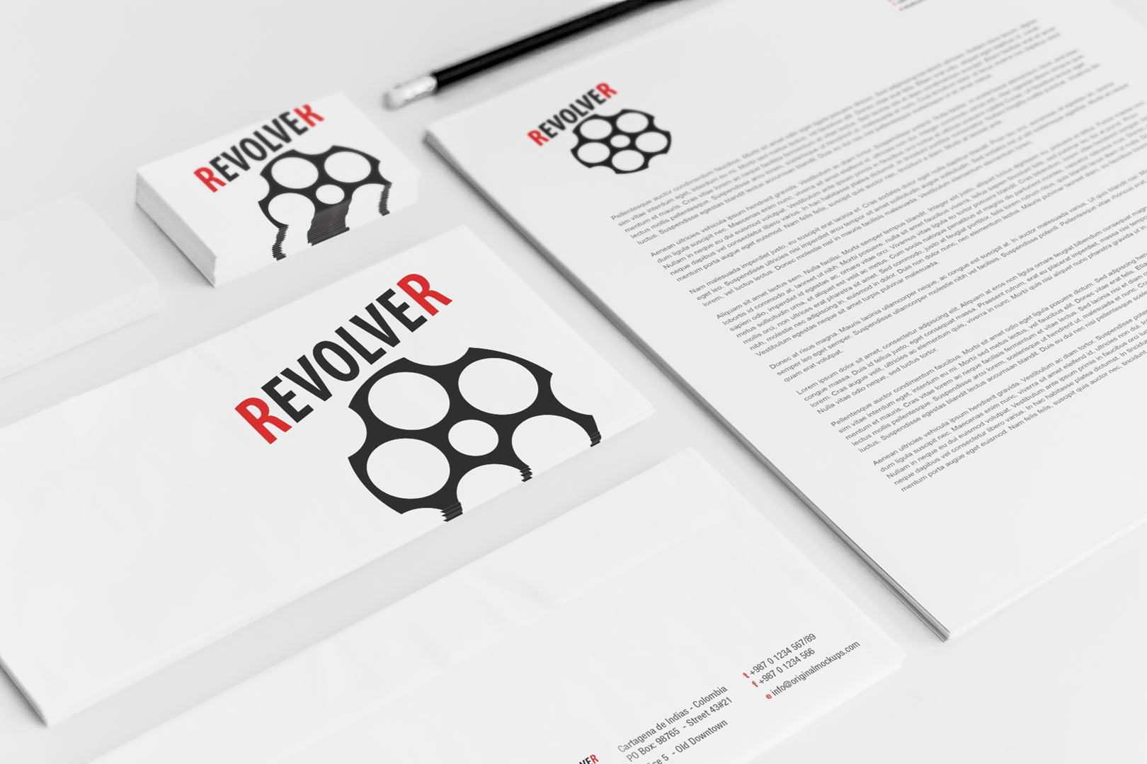 REVOLVER Media logo design and branding design