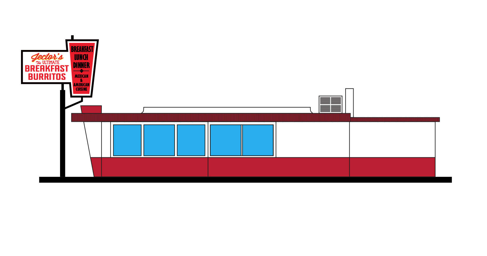 Jector's Restaurant Simple Graphic Illustration