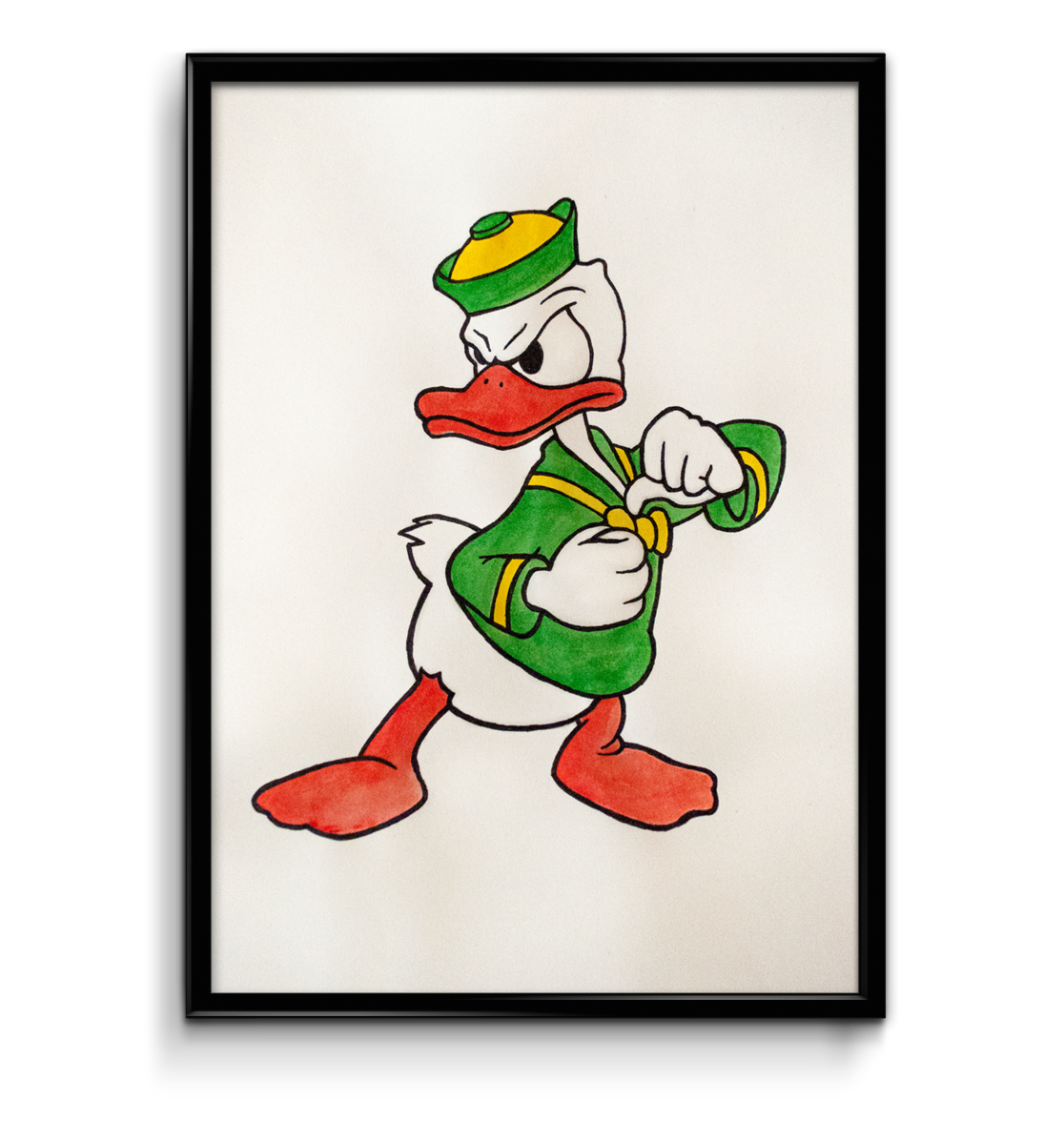 Oregon Duck Mascot Water Coloring