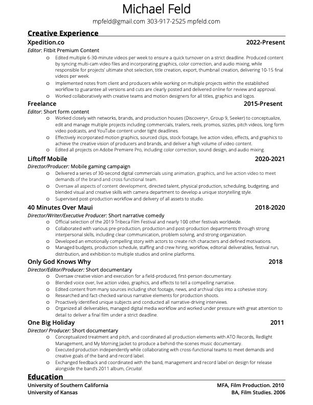 2022 Resume