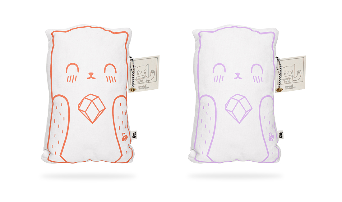 Tangerine &amp; lavender Pixelcat Dolls