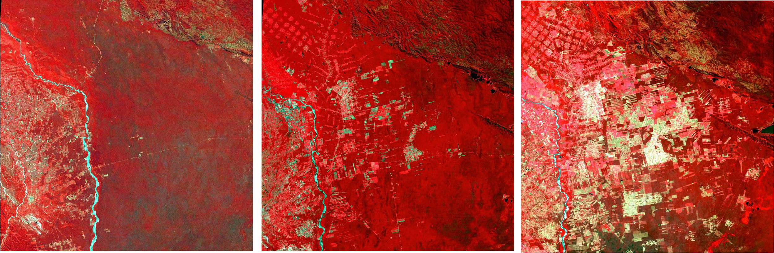 Imagenes Landsat mostrando el impacto sobre los bosques amazónicos.